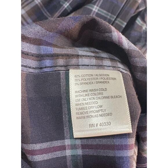 Haggar Stretch Plaid Long Sleeve Button Down Shirt Size XXL NWT - Picture 5 of 7